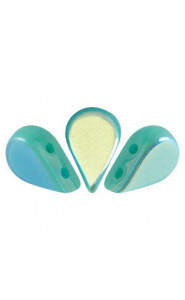 Les perles par Puca® Amos beads Opaque green turquoise ab 63130/28701
